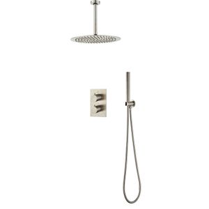 Inbouw Regendouche BWS Exclusive Volledig 304 RVS 30cm met Handdouche Plafondmontage
