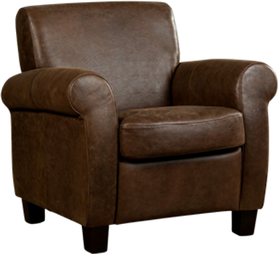 Bruine leren klassieke fauteuil Perfection - poot hout zwart - Vintage Leer Brown (bruin leer)