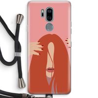 Woke up like this: LG G7 Thinq Transparant Hoesje met koord