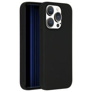 AccezzLiquid Silicone Backcover met MagSafe iPhone 15 Pro Telefoonhoesje Zwart