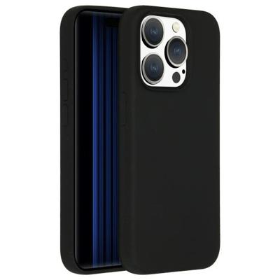 AccezzLiquid Silicone Backcover met MagSafe iPhone 15 Pro Telefoonhoesje Zwart