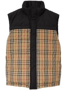 Burberry gilet matelassé à carreaux - Noir