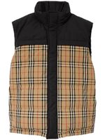 Burberry gilet matelassé à carreaux - Noir