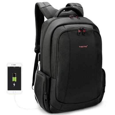 Anti-diefstal nylon laptop rugzakken school Fashion reizen mannelijke casual schooltas 15 6 inch (zwart met USB-poort)