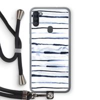 Ink Stripes: Samsung Galaxy A11 Transparant Hoesje met koord