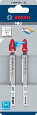 Bosch Accessoires PRO Plastics PP clean T102D decoupeerzaagblad | 100 mm | 2-delig - 2608665239
