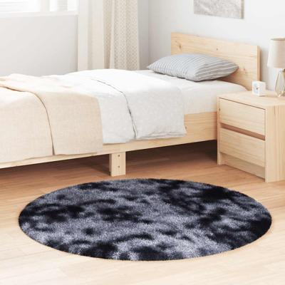 Hoogpolig vloerkleed NAVARRA 120x120 cm polyester donkergrijs