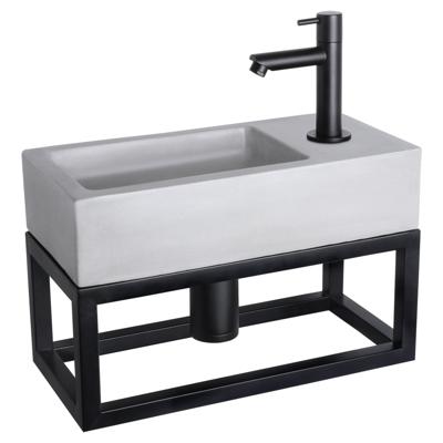 Differnz Ravo fonteinset beton donkergrijs - kraan gebogen - met handdoekrek - 38.5 x 18.5 x 9 cm - rood koper (kopie)