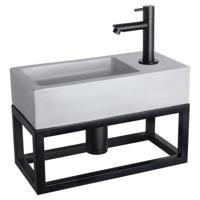 Differnz Ravo fonteinset beton donkergrijs - kraan gebogen - met handdoekrek - 38.5 x 18.5 x 9 cm - rood koper (kopie)