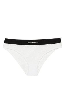 DSQUARED2 culotte en dentelle à taille à logo - Blanc