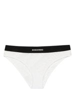 DSQUARED2 culotte en dentelle à taille à logo - Blanc