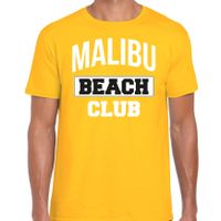 Zomer t-shirt voor heren - Malibu Beach Club - tropisch thema feest kleding - geel