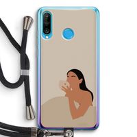 Fresh coffee: Huawei P30 Lite Transparant Hoesje met koord