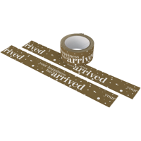 Dozensluittape | Unbox your happiness | Papier + verniscoating | 50mm | 50m | bruin/wit | 36 stuks