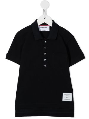 Thom Browne Kids polo à manches courtes - Bleu
