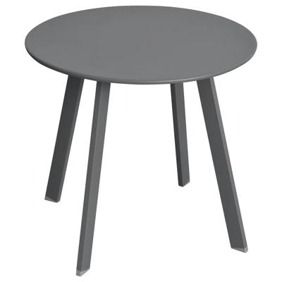 Bijzettafel/tuin tafel Saona - metaal - donkergrijs - D50 x H45 cm - voor buiten