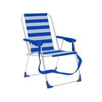Marbueno Vouwstoel Aluminium Strepen Blauw en Wit Strand en Zwembad 53X56X78 cm 10312