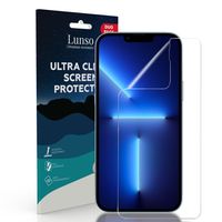 Lunso - Duo Pack (2 stuks) Beschermfolie - Full Cover Screen Protector - iPhone 13 Pro Max