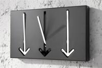 Modern Design Wandkapstok ARROW 30cm zwart met 3 haken - 20578