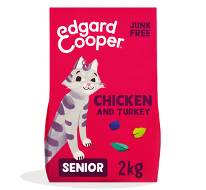 Edgard & Cooper graanvrij kip en kalkoen senior kattenvoer 2kg