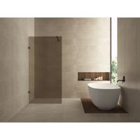 Wiesbaden Less Inloopdouche - 1200x2000x8mm - Nano Vintage Brons Glas - Mat Zwart