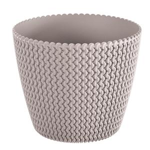 Plantenpot/bloempot Splofy - taupe - kunststof - D16 x H13 cm - binnen/buiten