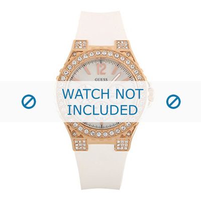 Horlogeband Guess W0149L6 / W16577L1 Silicoon Wit 11mm