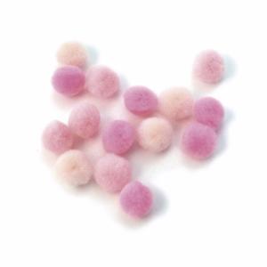 Rayher knutsel pompons - 60x - roze - 15 mm - Hobby en knutselen