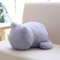 Pluche kat speelgoed kinderen kat terug schaduw vorm cadeau speelgoed Home Decoratie zachte kussen (grijs)