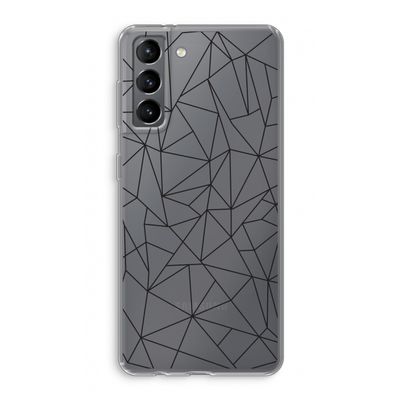 Geometrische lijnen zwart: Samsung Galaxy S21 Transparant Hoesje