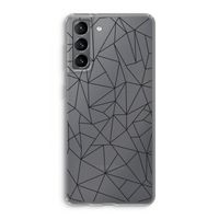 Geometrische lijnen zwart: Samsung Galaxy S21 Transparant Hoesje
