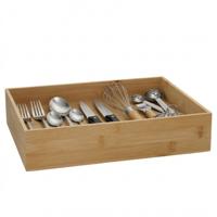 5Five houten bakje - organizer - bamboe - 32 x 24 x 7 cm - kast en lade verdelers - opslag