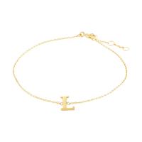 Minimalistische letter armband - 14K GOUD - Goud - L