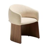 Kave Home Bosca eetkamerstoel chenille Beige walnoot