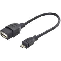 Digitus USB 2.0 Adapterkabel [1x Micro-USB 2.0 B stekker - 1x USB 2.0 bus A] DB-300309-002-S 20.00 cm Rond, Afgeschermd (dubbel), Met OTG-functie - thumbnail