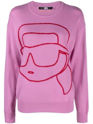 Karl Lagerfeld pull Ikon 2.0 à col rond - Rose