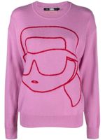 Karl Lagerfeld pull Ikon 2.0 à col rond - Rose