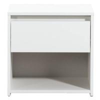 2e Halve Prijs Leen Bakker - Nachtkastje Lyon - 1 Lade - Spaanplaat - Wit - 45x44x35 Cm
