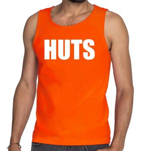 Oranje Huts tanktop / mouwloos shirt voor heren