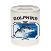 Dieren dolfijn groep spaarpot - dolphins/ dolfijnen spaarpotten kinderen 9 cm   -