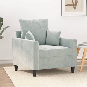 Fauteuil 60 cm fluweel lichtgrijs