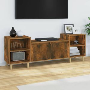 Tv-meubel 160x35x55 cm bewerkt hout gerookt eikenkleurig