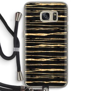 Gouden strepen: Samsung Galaxy S7 Transparant Hoesje met koord