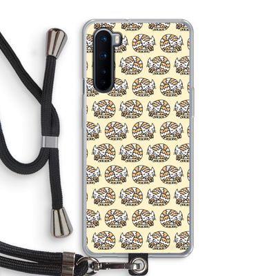 Slapende poes: OnePlus Nord Transparant Hoesje met koord