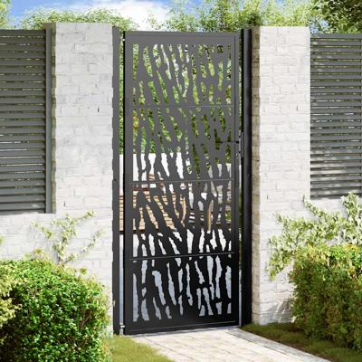Poort met sporenontwerp 105x205 cm staal zwart
