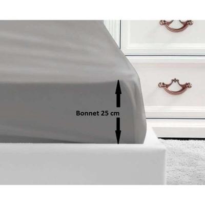 LOVELY HOME Hoeslaken 100% katoen 90x190x25 cm lichtgrijs