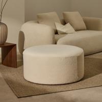Kave Home Poef 'Kaeli' Bouclé, 90cm, kleur Ecru Kave Home Poef 'Kaeli' Bouclé, 90cm, kleur Ecru