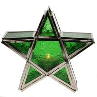 Staande Glazen Decoratie Ster Groen Staande Glazen Decoratie Ster Groen
