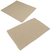 Urban Living Douche anti-slip en droogloop mat/tapijt - badkamer set - rubber/polyester - beige