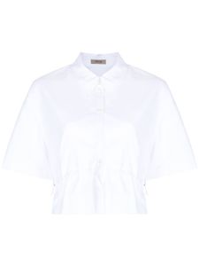 System chemise en coton à lien de resserrage - Blanc